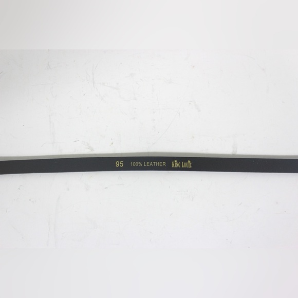 Super Skinny Black Leather Belt with Gold Bow Buckle 32 33 34 35 36 37 38 39 - Picture 7 of 7